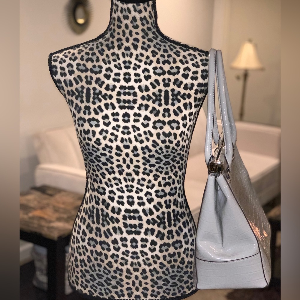 Kate Spade Light Gray Croc-Embossed Satchel Knightsbridge Constantine - Picture 4 of 10